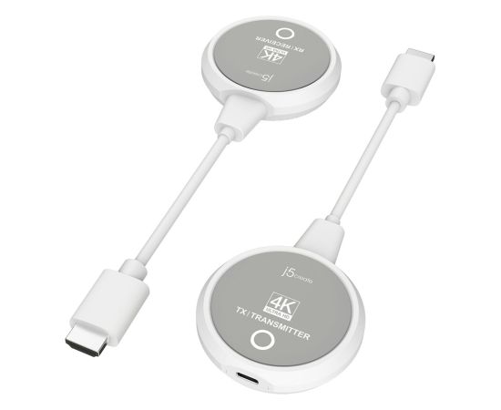 Nadajnik i odbiornik audio/video bezprzewodowy j5create ScreenCast 4K Wireless Display HDMI Extender ; kolor biały JVAW75-N