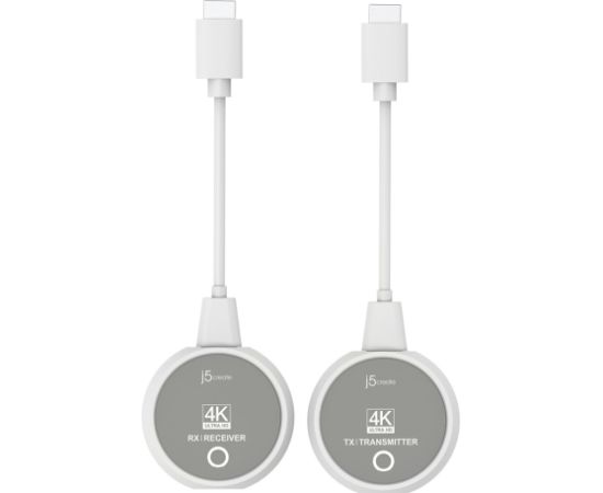 Nadajnik i odbiornik audio/video bezprzewodowy j5create ScreenCast 4K Wireless Display HDMI Extender ; kolor biały JVAW75-N