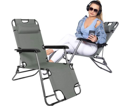 Регулируемый садовый стул Springos GC0013 серый