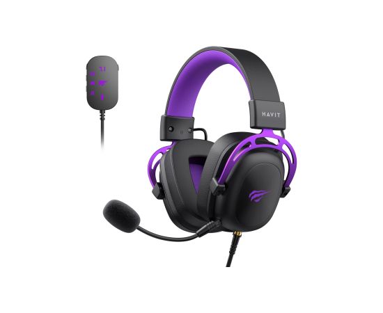 Havit H2002C+U - gaming headphones (black and purple)
