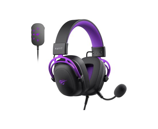 Havit H2002C+U - gaming headphones (black and purple)