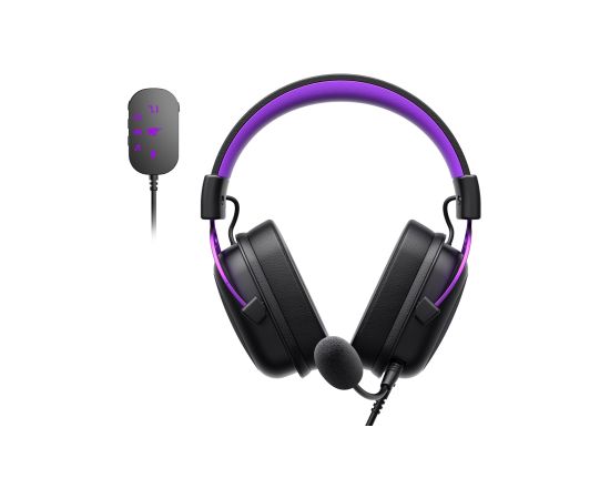 Havit H2002C+U - gaming headphones (black and purple)