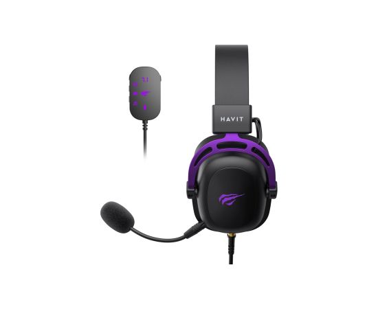 Havit H2002C+U - gaming headphones (black and purple)