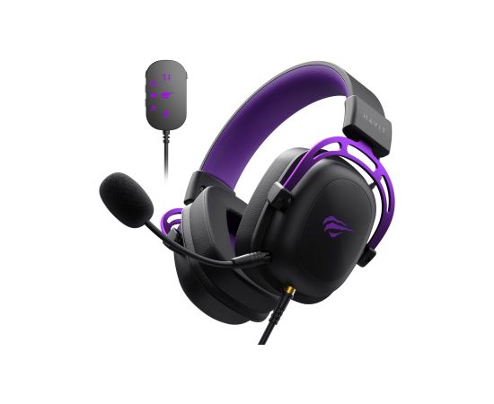 Havit H2002C+U - gaming headphones (black and purple)