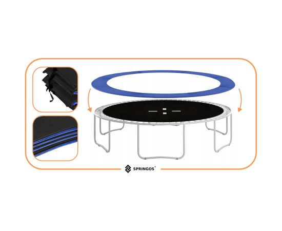 Springos Чехол на пружину 12FT для батута 363/366/369 см синий Декоративное освещение 