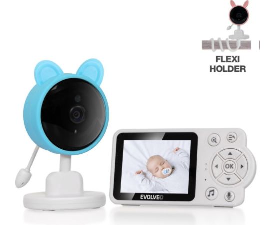 EVOLVEO Baby Monitor N3, LCD displej, IR přísvit, modrá