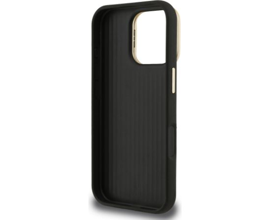Guess PU Grained 4G Logo Stand Camera Frame Case Aizsargapvalks priekš Apple iPhone 16 Pro Max
