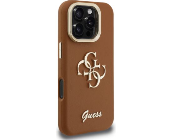 Guess PU Grained 4G Logo Stand Camera Frame Case Чехол для Apple iPhone 16 Pro Max