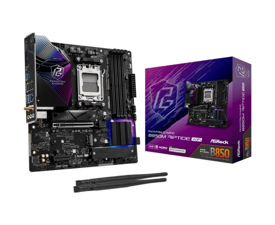 Asrock Phantom Gaming B850M Riptide WiFi AMD B850 Socket AM5 micro ATX