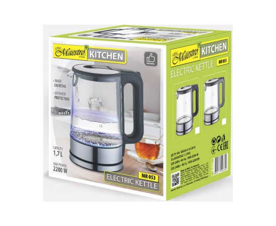 Electric kettle MAESTRO MR-053-GRAY glass 1.7 l 2200 W