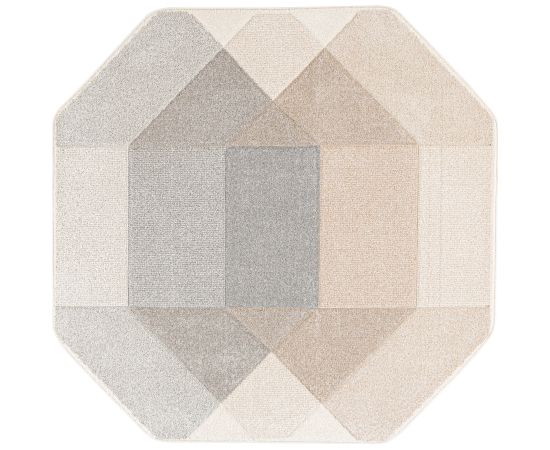 Carpet DIXIE CARVED-3, 160x160cm, grey/beige