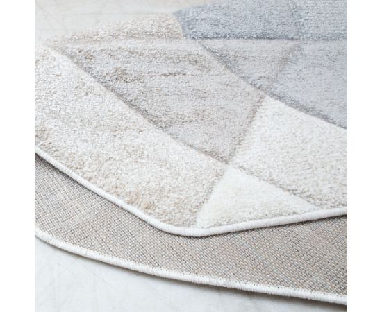 Carpet DIXIE CARVED-3, 160x160cm, grey/beige