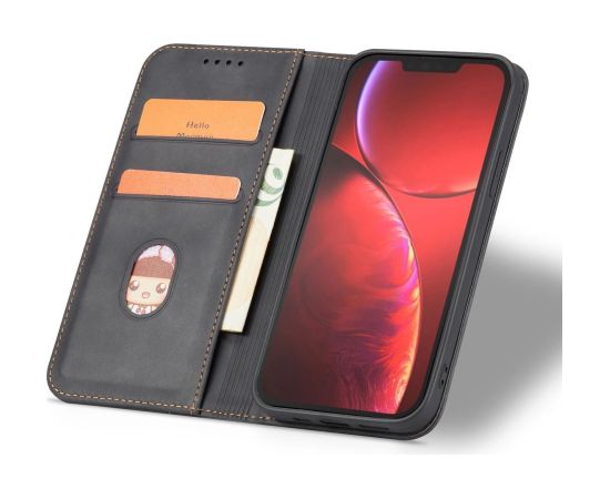 Hurtel Fusion Magnet Fancy 2 grāmatveida maks priekš iPhone 14 Pro Max melns