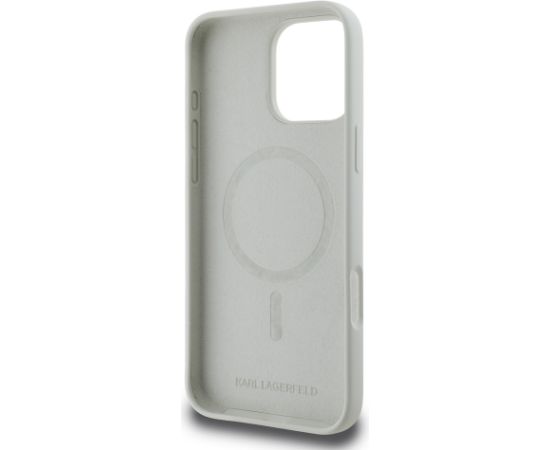 Karl Lagerfeld Liquid Silicone K&CH Heads MagSafe Case for iPhone 16 Pro Beige