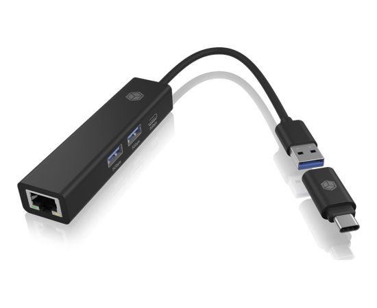 Raidsonic Icy Box Hub IB-HUB1439-LAN 4w1 HUB, 1x USB-C, 2xUSB-A, 1x LAN
