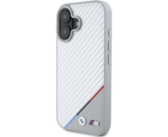 BMW BMHMP16S23PUDTS iPhone 16 6.1" szary|grey hardcase M Carbon Tricolor Line MagSafe