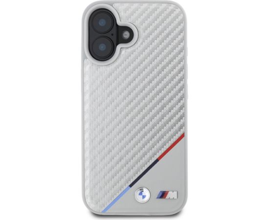 BMW BMHMP16S23PUDTS iPhone 16 6.1" szary|grey hardcase M Carbon Tricolor Line MagSafe