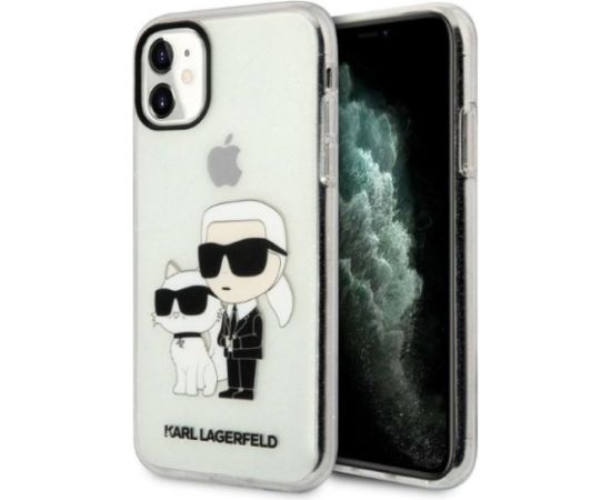 Karl Lagerfeld IML Glitter Karl and Choupette NFT maciņš iPhone 11 caurspīdīgs