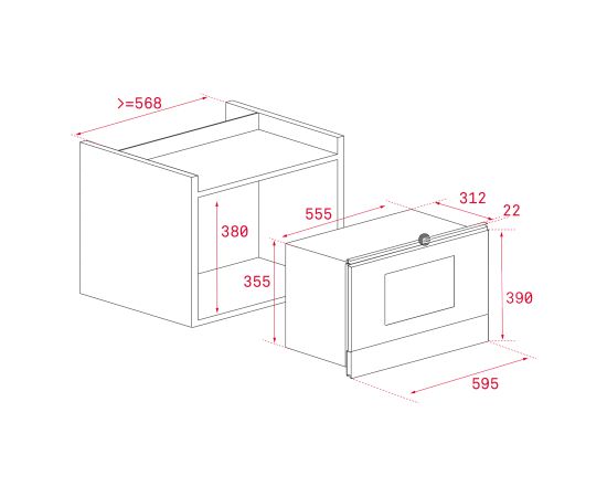 Built-in microwave oven Teka ML 8220 BIS L-SM Urban Steam Grey