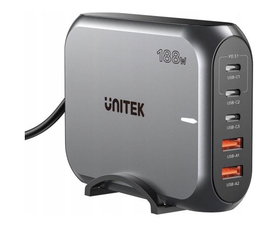 UNITEK WALL CHARGER 2X USB-A 3X USB-C PD 3.1 188W