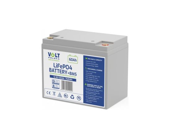 AKUMULATOR VOLT POLSKA LITOWO-ŻELAZOWO-FOSFORANOWY LiFePO4 12V 60Ah 60A