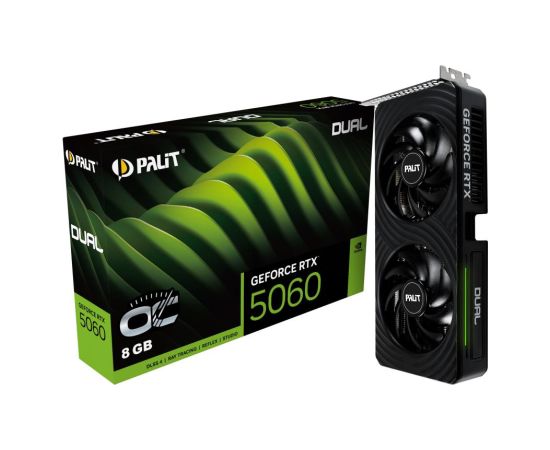 Graphics Card PALIT NVIDIA GeForce RTX 5060 8 GB GDDR7 128 bit PCIE 5.0 16x Dual Slot Fansink 1xHDMI 3xDisplayPort NE75060S19P1-GB2063D