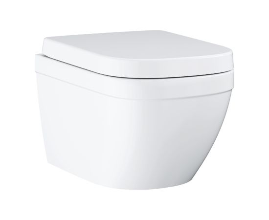Grohe pods ar QR/SC vāku EuroCeramic rimless, stiprināms pie sienas, 374x540 mm, Triple Vortex, balts