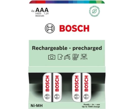 Kita AKUMULATOR WSTĘPNIE NAŁADOWANY BOSCH  4SZT AAA HR03B4P950/00 950mAh