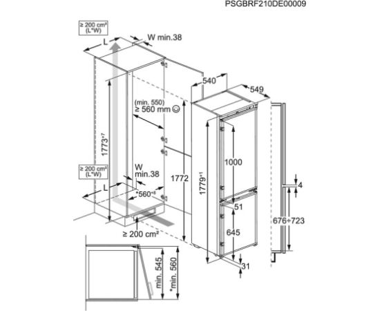 Electrolux ENT6MD18S3  Ledusskapis, iebūvējams 177cm NoFrost TwinTech MultiFlow