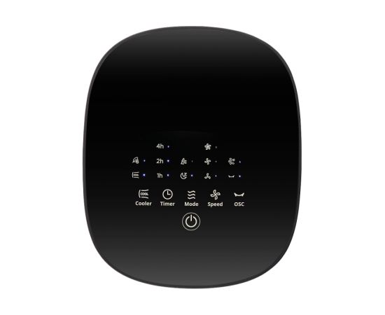 Midea Cooling tower fan, 45W, Ion purifying, 2 ice-box, 4l water tank,  3 wind modes: Normal/Sleep/Eco, 3 speeds,  Air flow 300m3/h, 7h timer, Auto swing blades 60, Remote control, Power off memory, black color, 1000x310x310 mm