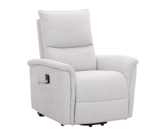 Recliner armchair GIANNI with electric lifting mechanism, grayish-white