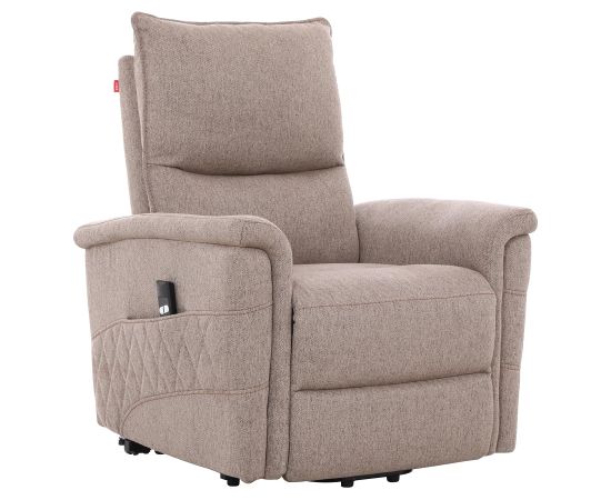 Recliner armchair GIANNI with electric lifting mechanism, beige