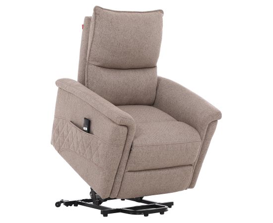 Recliner armchair GIANNI with electric lifting mechanism, beige
