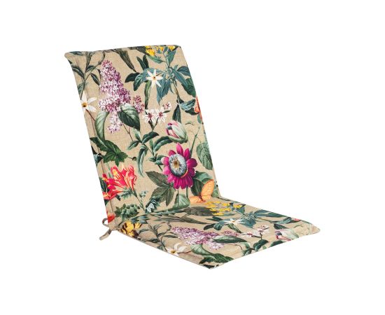 Krēsla pārsegs AMAZONIA 42x90x3cm, ziedi/ bēšs, 50%poliesters/ 50%kokvilna