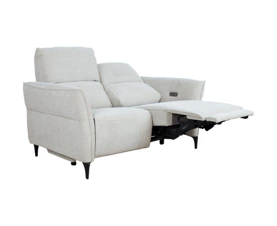 Recliner sofa MIAMI 2-seater with electric mechanism, light beige