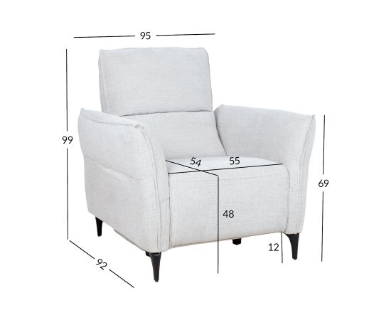 Recliner armchair MIAMI with electric mechanism, light beige