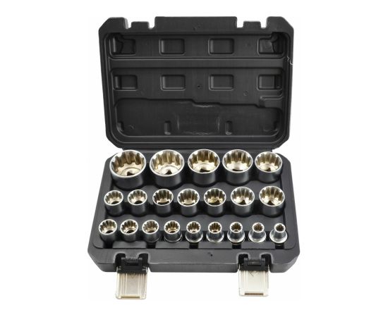Skrūvgrieža uzgaļu komplekts AWTools AW38550BL; 1/2''; 8-36 mm; 21 gab.