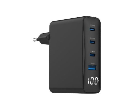 CHARGER USB 100W 4PORT GAN/TA-UC-PDQC100LCD-01-BK GEMBIRD