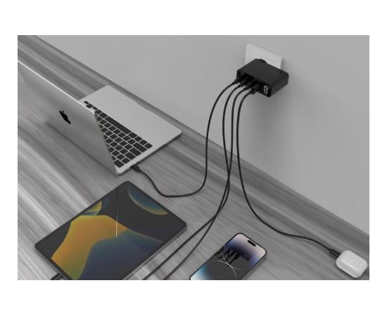 CHARGER USB 100W 4PORT GAN/TA-UC-PDQC100LCD-01-BK GEMBIRD