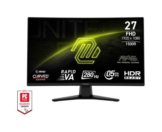 LCD Monitor MSI MAG 274CXF 27" Gaming/Curved Tilt Matte Panel VA 1920x1080 16:9 280 Hz 0.5 ms Colour Black MAG274CXF
