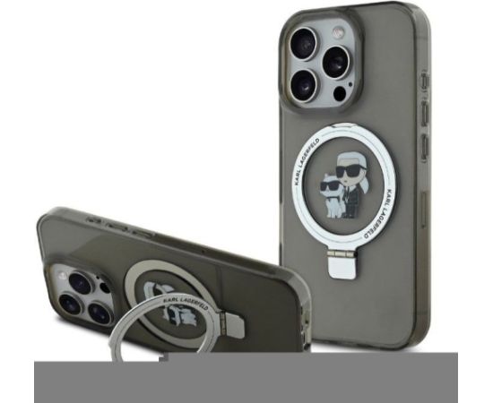 Karl Lagerfeld Apple  Phone 16 Pro Max ingstand Karl and Choupette MagSafe Case Black