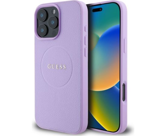 Guess Apple  Guess PU Grained Classic Logo MagSafe Case for iPhone 16 Pro Max Purple