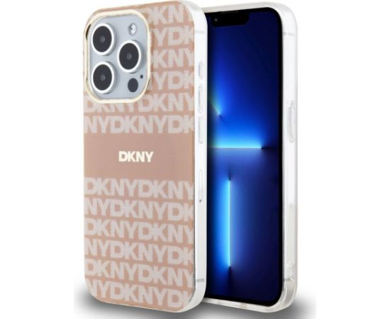 DKNY Apple  DKNY PC/TPU Repeat Pattern Tonal Stripe Magsafe Case for iPhone 14 Pro Pink