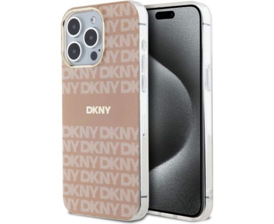 DKNY Apple  DKNY PC/TPU Repeat Pattern Tonal Stripe Magsafe Case for iPhone 15 Pro Max Pink