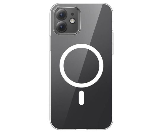 Phone case Baseus Magnetic Crystal Clear for iPhone 12 (transparent) with all-tempered-glass screen protector and cleaning kit