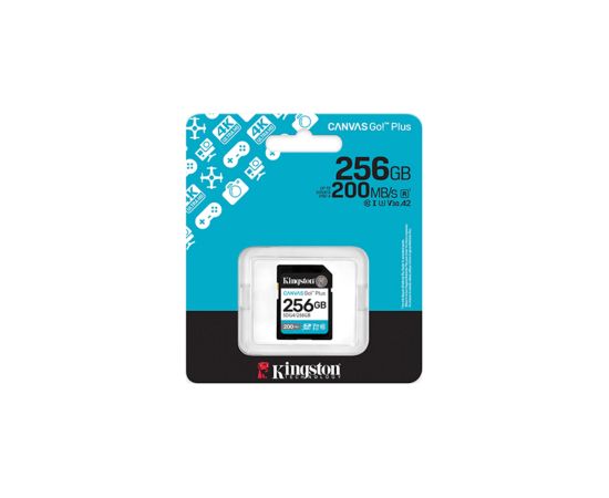 Atmiņas karte Kingston 256GB SDXC Canvas Go Plus Gen4