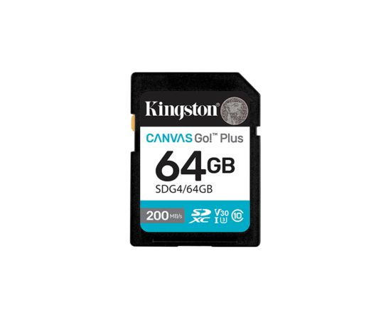 Atmiņas karte Kingston 64GB SDXC Canvas Go Plus Gen4
