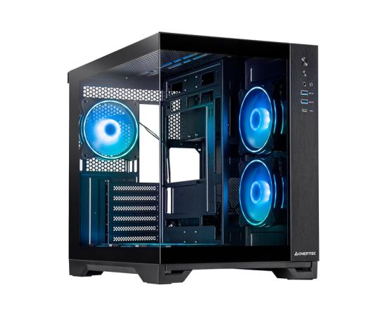 Case CHIEFTEC VISIO GM-30B-TG-OP MidiTower Case product features Transparent panel Not included ATX MicroATX MiniITX Colour Black GM-30B-TG-OP