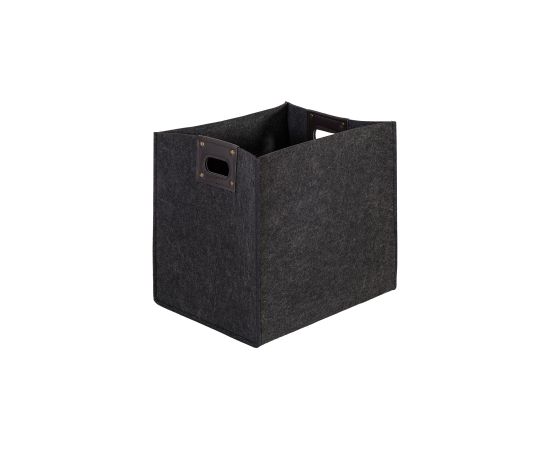 Kaste MAX FELT-4, 28x22x28cm, tumši pelēka filcs, mežģīnes
