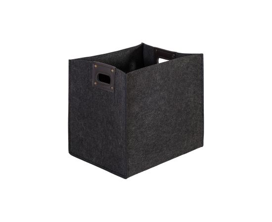 Kaste MAX FELT-3, 32x25x32cm, tumši pelēka filcs, mežģīnes